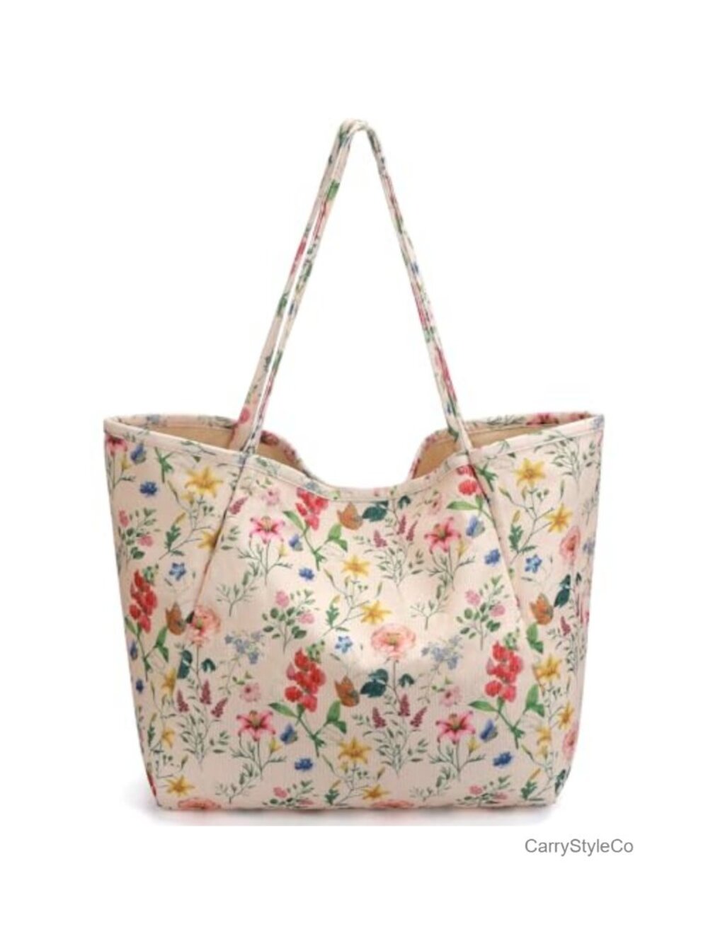 Corduroy Tote Bag Large Capacity Travel Gym Beach Shopper Handbag